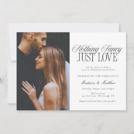 Convite Nothing Fancy Just Love Wedding Invitation