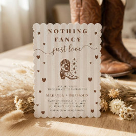 Convite Nothing Fancy Just Love Western Rustic Wedding