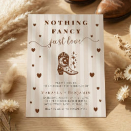 Convite Nothing Fancy Just Love Western Rustic Wedding
