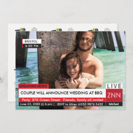 Convite Notícias de CHURRASCO de Festa de noivado de casam