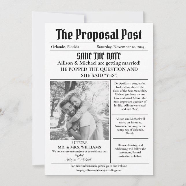 Convite Notícias de última hora: Salve a data para nosso e (Frente)