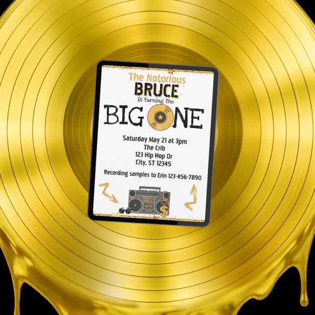 Convite Notorious Big One Hip Hop 1st Birthday (Criador carregado)