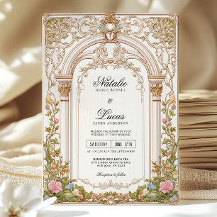 Convite Nouveau Para Casamento Da Arca Floral Eleg