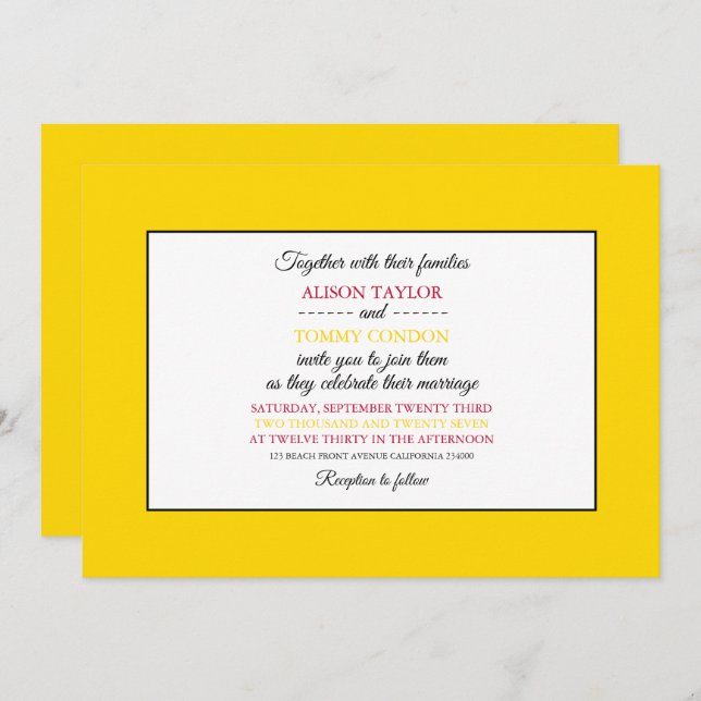 Convite Nova Bandeira Mexicana, Bandeira do Casamento Novo (Frente/Verso)