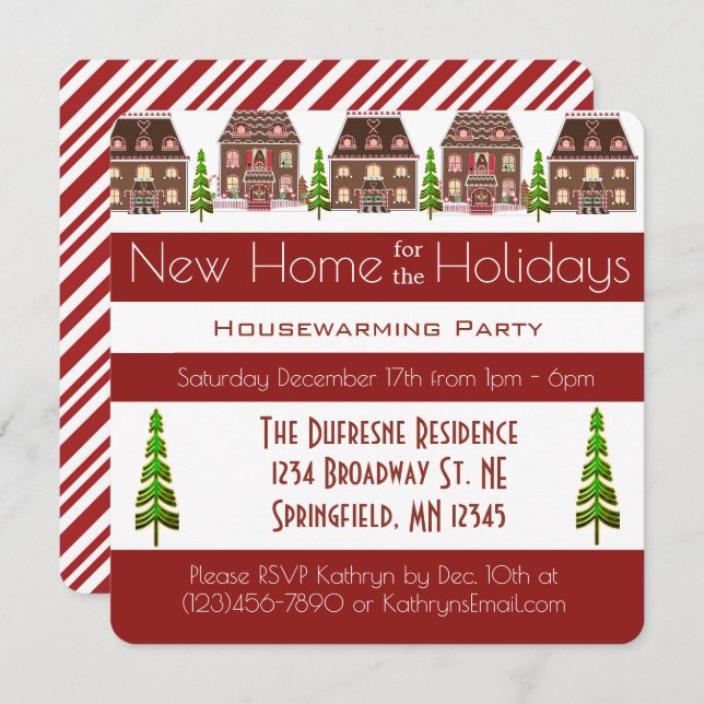 Convite Nova Casa Para A Festa de Aquecimento de Casa das  (Frente/Verso)