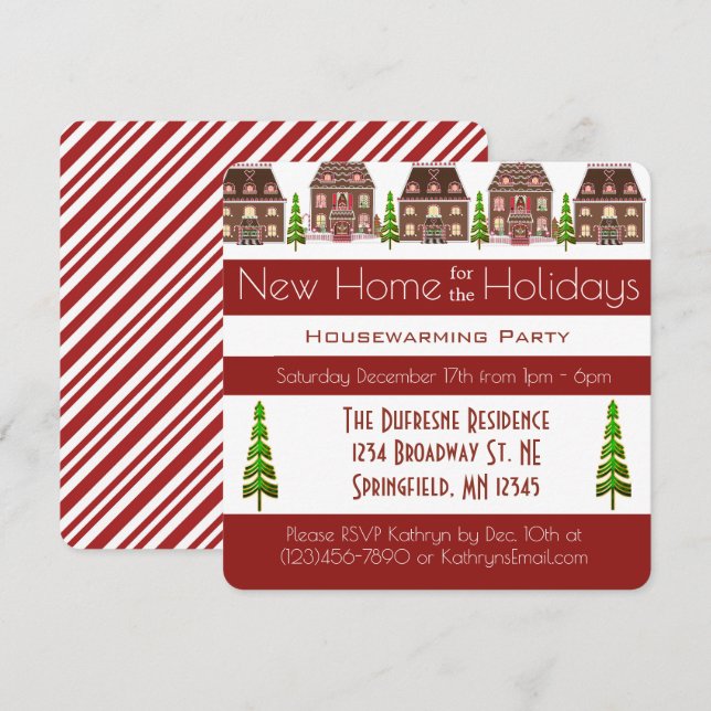 Convite Nova Casa Para A Festa de Aquecimento de Natal (Frente/Verso)