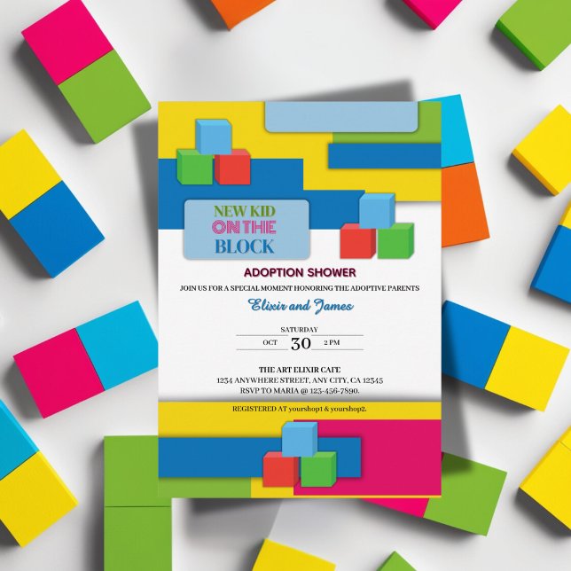 Convite Nova Criança No Chá de fraldas De Foster De Adoção (Criador carregado)