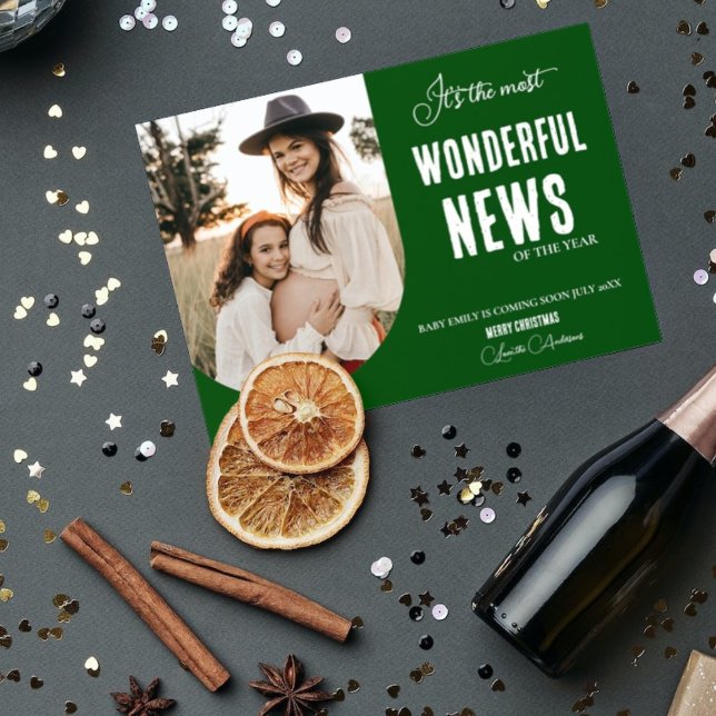 Convite Nova gravidez de Natal moderna (Criador carregado)