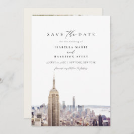 Convite NOVA IORQUE Watercolor Beach Salve a Data