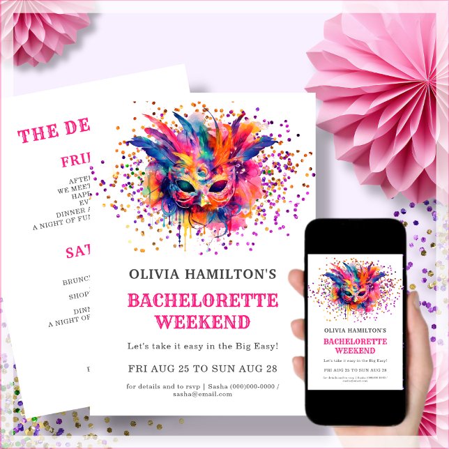 Convite Nova Orleans | Bachelorette - Fim de semana inicia (Criador carregado)