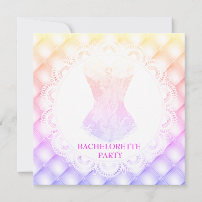 CONVITE NOVA PINK CORSET BONITO DIAMOND LACE (Frente)