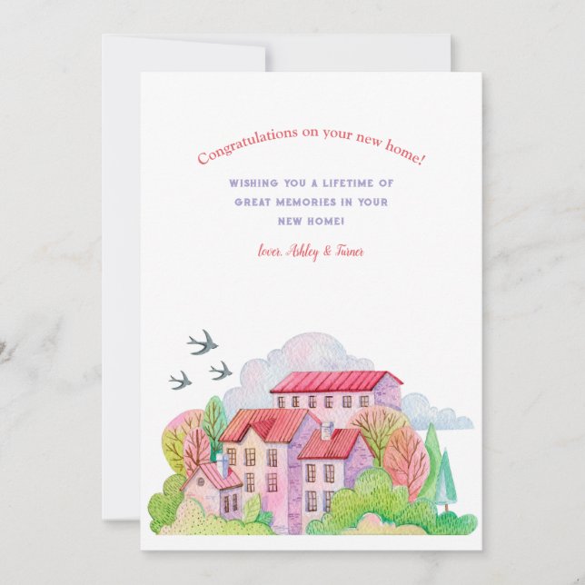 Convite Nova placa de saudação Home Springtime (Frente)