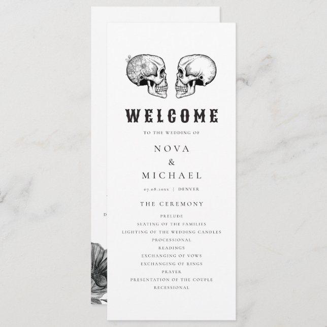 Convite NOVA Til Death Gothic Skull (Frente/Verso)