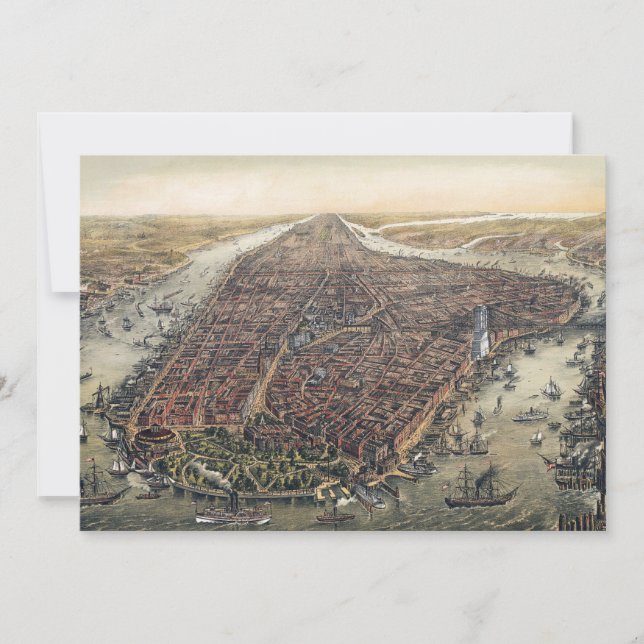 Convite Nova York Antiga, Manhattan, Ponte de Brooklyn (Frente)