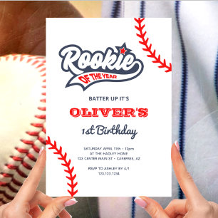 Convite Novato do Ano Beisebol 1º Aniversário