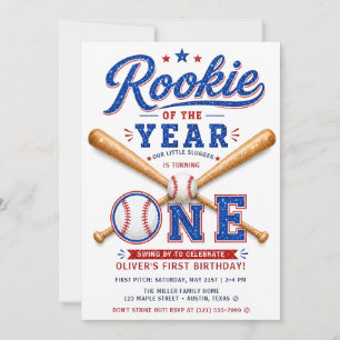Convite Novato do Ano Beisebol 1º Aniversário
