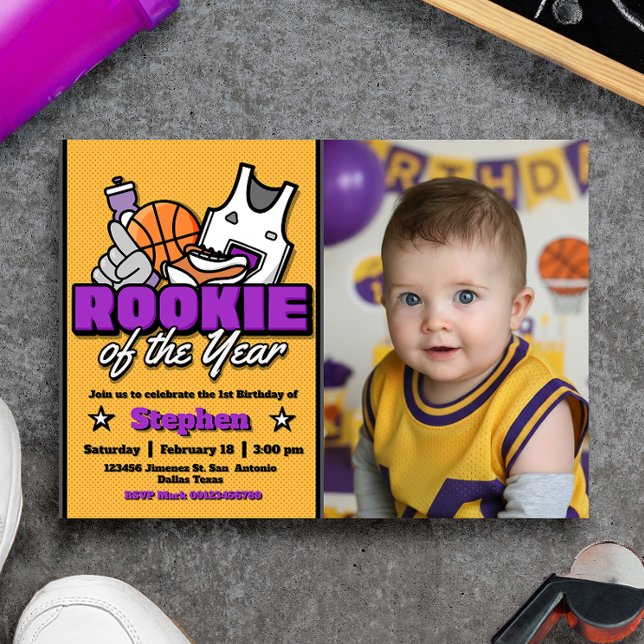 Convite Novato do Ano com Paisagem de Foto (Rookie of the Year with Photo Landscape Invitation)