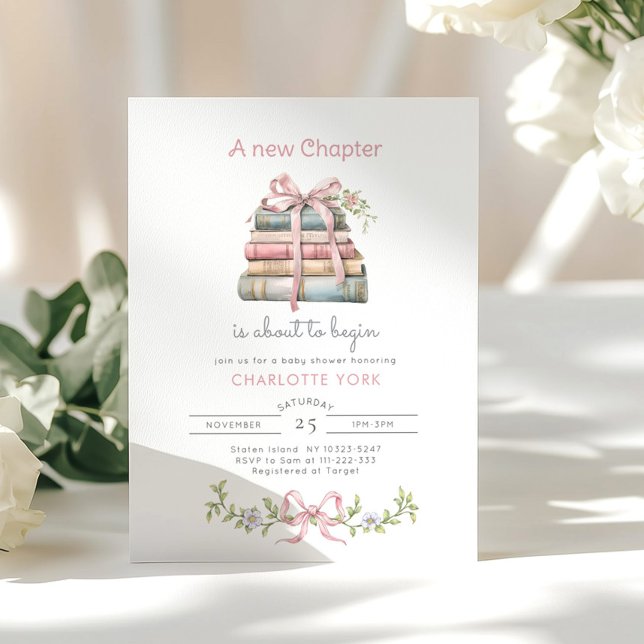 Convite Novo Arco de capítulo novo chá de menina (Criador carregado)