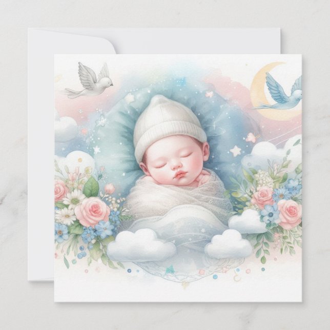 Convite Novo bebê nascer (Frente)