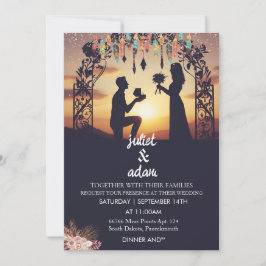 Convite Novo boho moderno e elegante Casamento Twilight