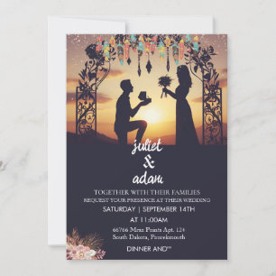 Convite Novo boho moderno e elegante Casamento Twilight