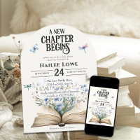 Novo Capítulo Começa Chá de fraldas Azul Flor