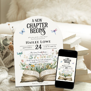 Convite Novo Capítulo Começa Chá de fraldas Vintage