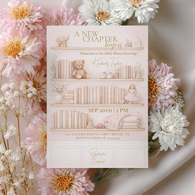 Convite Novo Capítulo Começa Conto de Fadas Rosa Menina Ch (Criador carregado)