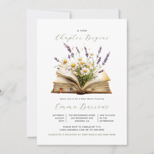 Convite Novo Capítulo Começa Livro Flores Silvestres Chás  (Frente)