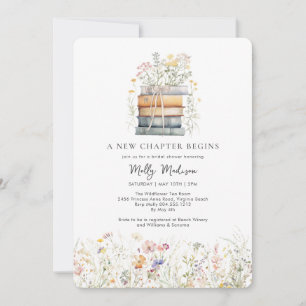 Convite Novo capítulo inicia Chá de fraldas de flor selvag