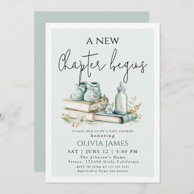 Convite Novo capítulo inicia o Chá de fraldas do Storybook (Frente/Verso)