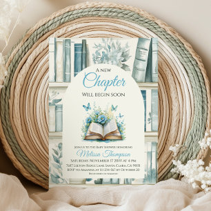 Convite Novo Capítulo Livraria Livro Azul Baby Shower