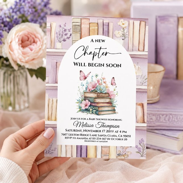 Convite Novo Capítulo Poetcore Rosa Menina Livro Chá de Be (Criador carregado)