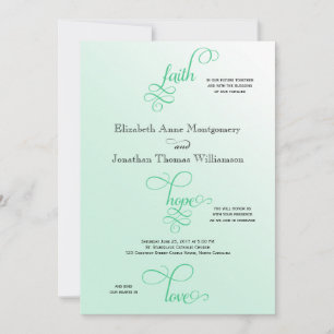 Convite Novo Casamento de Faith Hope & Love do Script de C