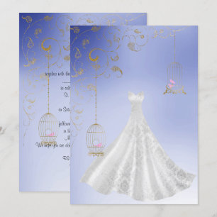Convite Novo Casamento Moderno do Vestido Azul
