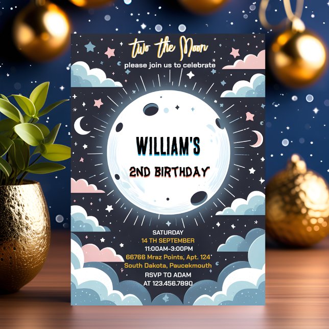 Convite Novo Céu Noturno da Noite Dois O segundo aniversár (Criador carregado)
