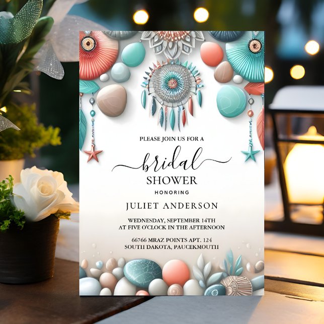 Convite Novo Chá de panela de Vidro do Mar Empilhado de Aq (Criador carregado)