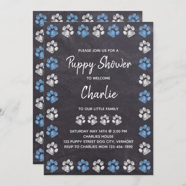 Convite Novo Chá Pet Dog Puppy (Frente/Verso)