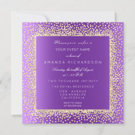 Convite Novo Champaigne Dourado Glitter Confetti