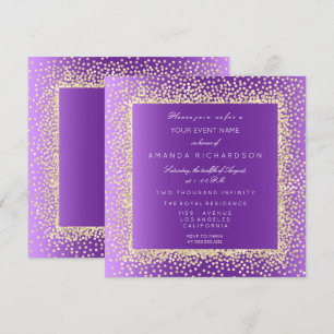 Convite Novo Confete Dourado Champaigne