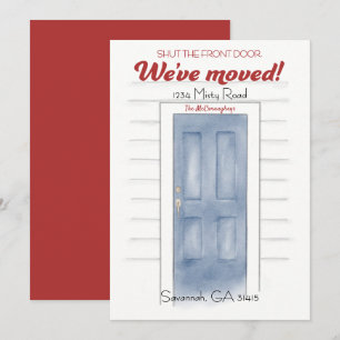 Convite Novo Endereço Azul Fechar A Placa Frontal