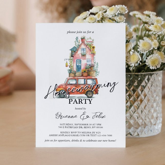 Convite Novo Endereço Do Carro Que Muda Para Casa Festa De (Criador carregado)