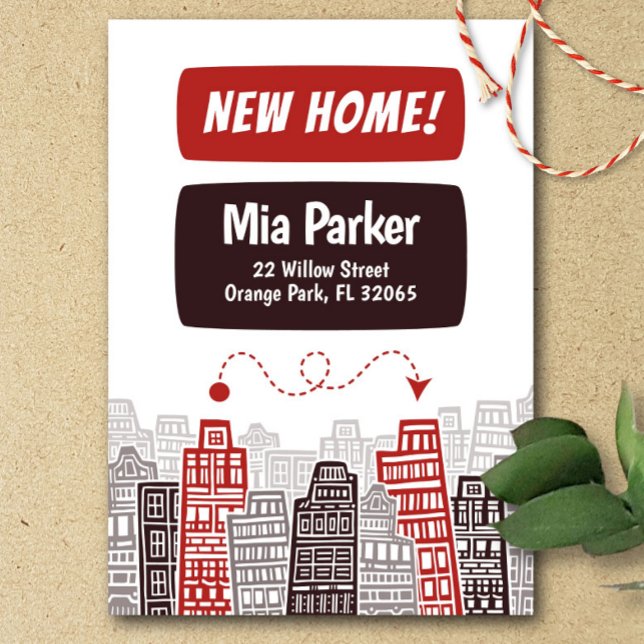 Convite Novo Endereço Movendo o estilo do desenho animado  (Criador carregado)