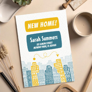 Convite Novo Endereço Retro city