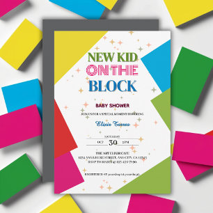 Convite Novo Garoto no Bloco Chá de Bebê Colorido