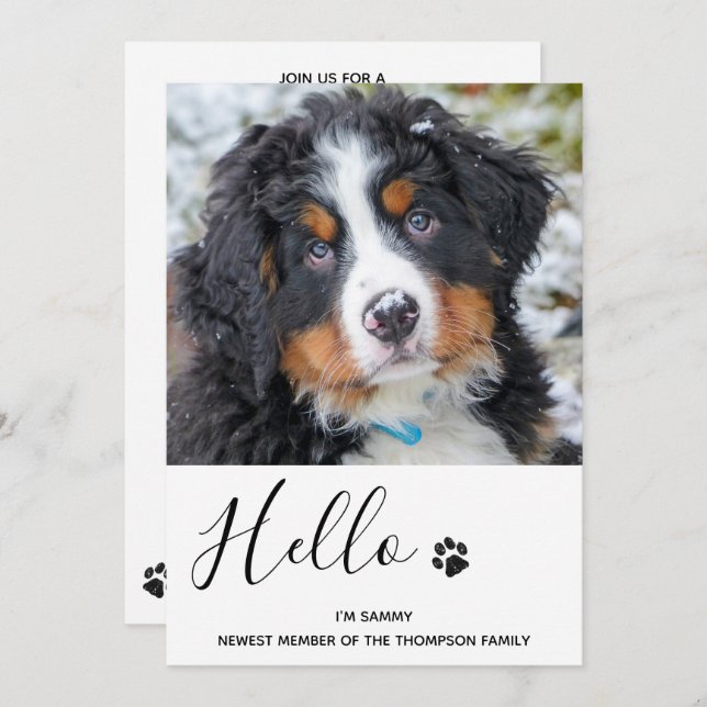 Convite Novo grupo de Chás de cachorros-de-estimação (Frente/Verso)