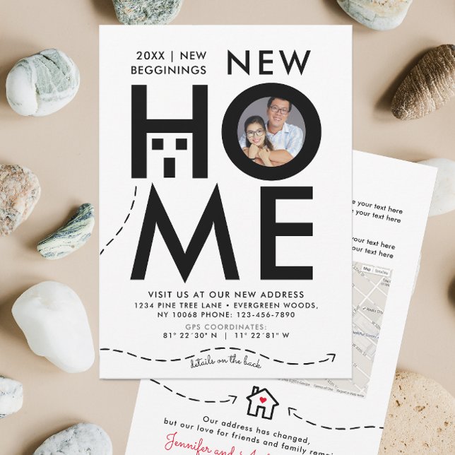 Convite Novo Mapa De Endereços Preto E Branco Da Casa Mode (Criador carregado)