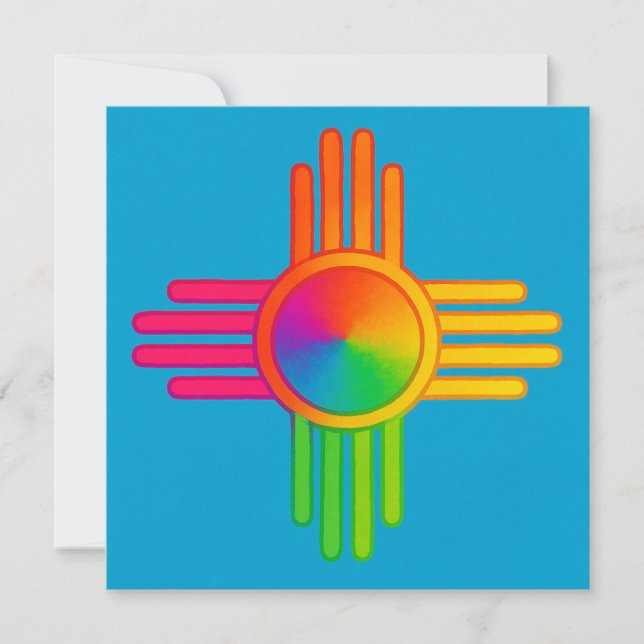 Convite Novo México Zia Sol Neon  (Frente)