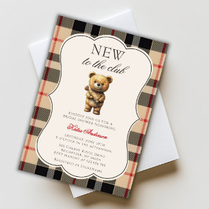 Convite Novo No Clube Chuveiro de Bebê Urso Teddy Golf Pre