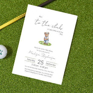 Convite Novo no Clube de Golfe Urso Azul Churrasco de Bebê